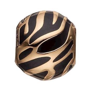 Christina Forgyldte sølv Wild Enamel Kugle med mønster og sort emalje, model 623-G50 køb det billigst hos Guldsmykket.dk her